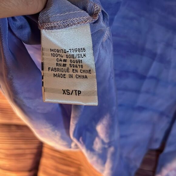 NWT Cynthia Rowley Sleeveless Silk Marble Swirl Shirt. Size x-Small. - Picture 6 of 6